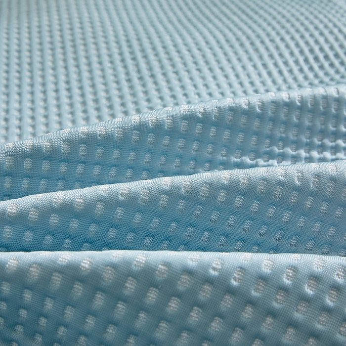 91家纺网 家纺一手货源 找家纺 全季家居 2025新款A类乙纶PE家族系列刺绣凉豆豆席凉席席子 熊猫家族-天蓝-床席款