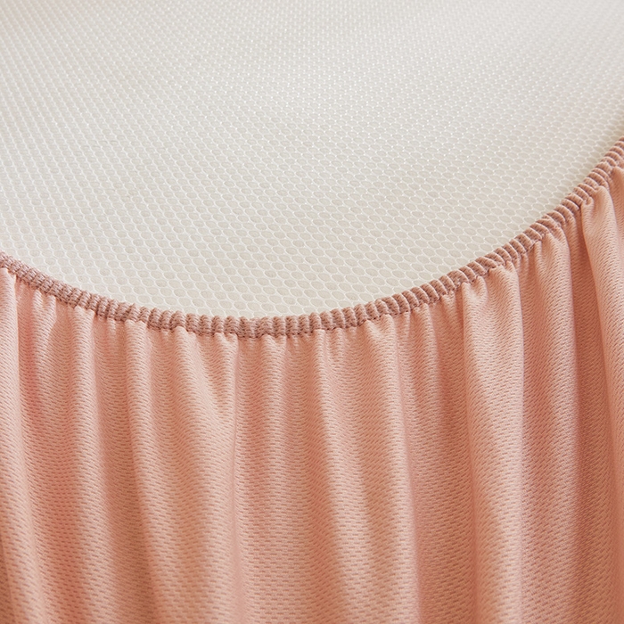 91家纺网 家纺一手货源 找家纺 全季家居 2025新款A类乙纶PE家族系列刺绣凉豆豆席凉席席子 快乐小熊-淡粉-床笠款