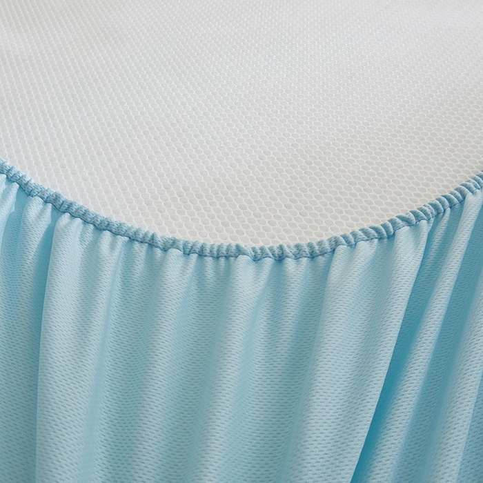 91家纺网 家纺一手货源 找家纺 全季家居 2025新款A类乙纶PE家族系列刺绣凉豆豆席凉席席子 快乐小熊-天蓝-床笠款