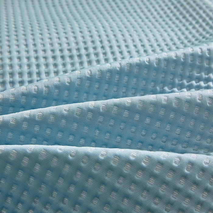 91家纺网 家纺一手货源 找家纺 全季家居 2025新款A类乙纶PE家族系列刺绣凉豆豆席凉席席子 快乐小熊-天蓝-床笠款