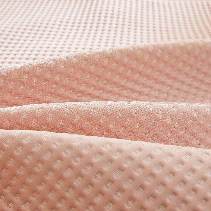 91家纺网 家纺一手货源 找家纺 全季家居 2025新款A类乙纶PE家族系列刺绣凉豆豆席凉席席子 熊猫家族-淡粉-床笠款