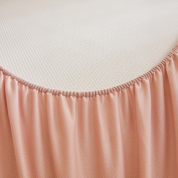 91家纺网 家纺一手货源 找家纺 全季家居 2025新款A类乙纶PE家族系列刺绣凉豆豆席凉席席子 熊猫家族-淡粉-床笠款