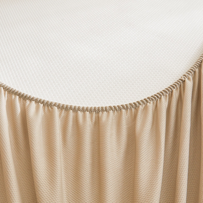 91家纺网 家纺一手货源 找家纺 全季家居 2025新款A类乙纶PE家族系列刺绣凉豆豆席凉席席子 熊猫家族-米黄-床笠款