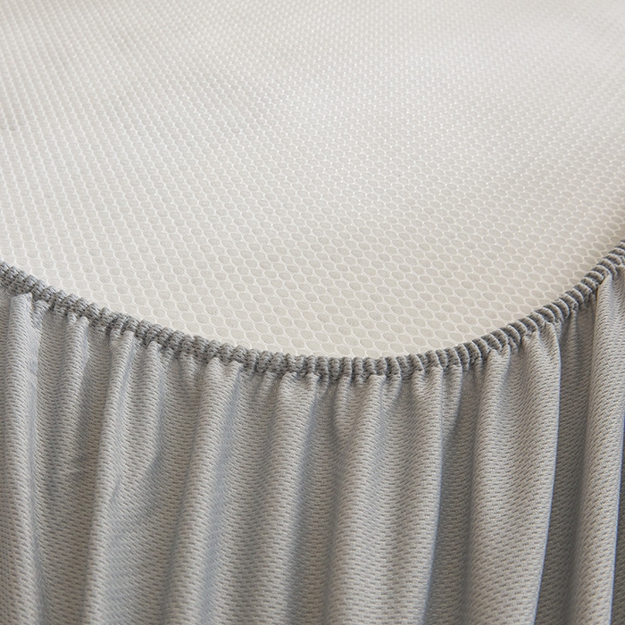 91家纺网 家纺一手货源 找家纺 全季家居 2025新款A类乙纶PE家族系列刺绣凉豆豆席凉席席子 熊猫家族-浅灰-床笠款