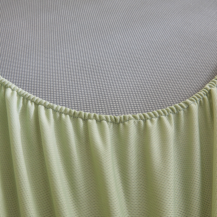 91家纺网 家纺一手货源 找家纺 全季家居 2025新款A类乙纶PE家族系列刺绣凉豆豆席凉席席子 熊猫家族-水绿-床笠款