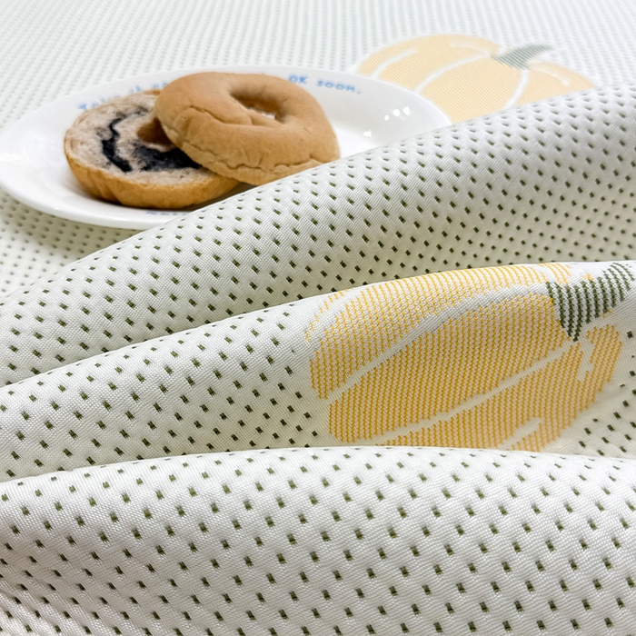 91家纺网 家纺一手货源 找家纺 全季家居 2025新款A类乙纶PE卡通系列凉豆豆席凉席席子 元气南瓜-水绿-床席款