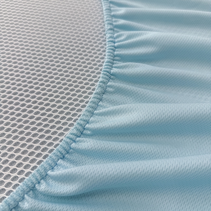 91家纺网 家纺一手货源 找家纺 全季家居 2025新款A类乙纶PE卡通系列凉豆豆席凉席席子 欢乐小熊-天蓝-床笠款