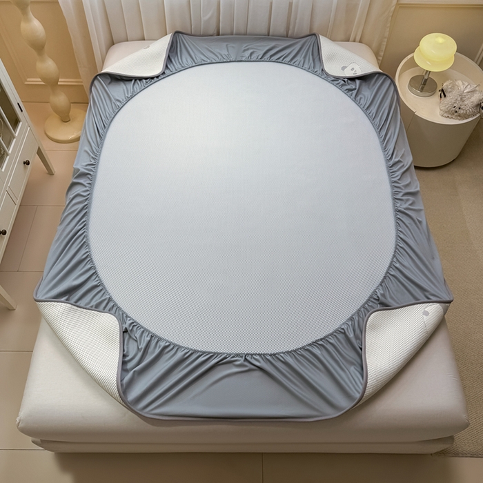 91家纺网 家纺一手货源 找家纺 全季家居 2025新款A类乙纶PE卡通系列凉豆豆席凉席席子 熊猫宝宝-床笠款