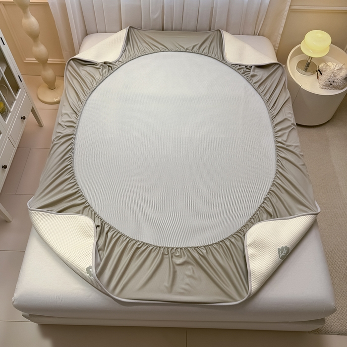 91家纺网 家纺一手货源 找家纺 全季家居 2025新款A类乙纶PE卡通系列凉豆豆席凉席席子 元气南瓜-浅咖-床笠款