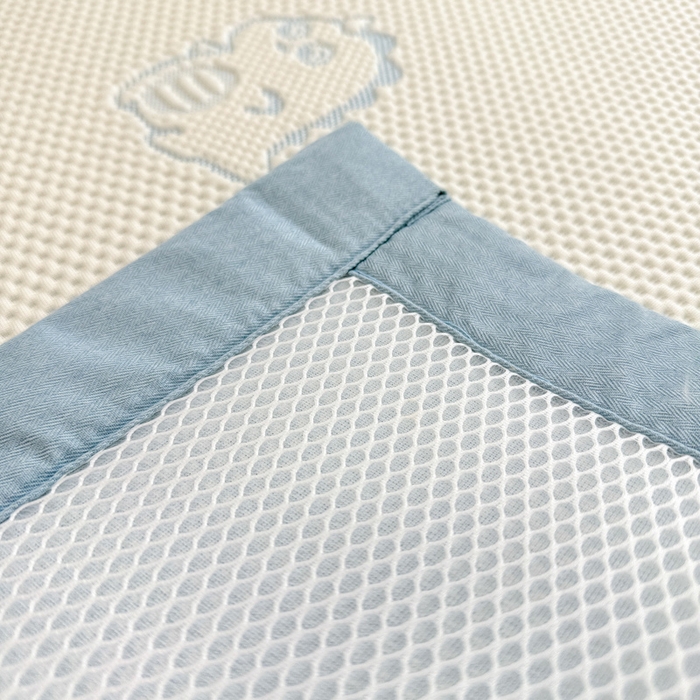 91家纺网 家纺一手货源 找家纺 全季家居 2025新款A类乙纶PE小动物系列凉豆豆席凉席席子 小恐龙-天蓝-床席款