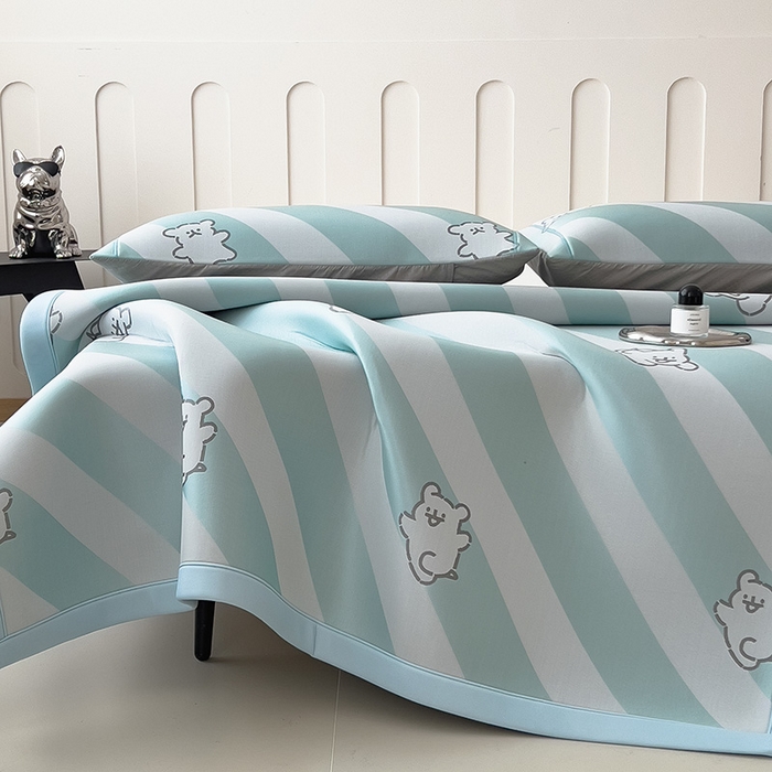 91家纺网 家纺一手货源 找家纺 全季家居 2025新款5A乙纶全PE卡通系列凉感软凉席席子 快乐小狗 床席