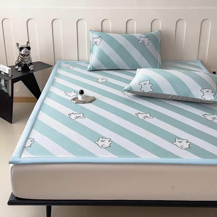 91家纺网 家纺一手货源 找家纺 全季家居 2025新款5A乙纶全PE卡通系列凉感软凉席席子 快乐小狗 床席