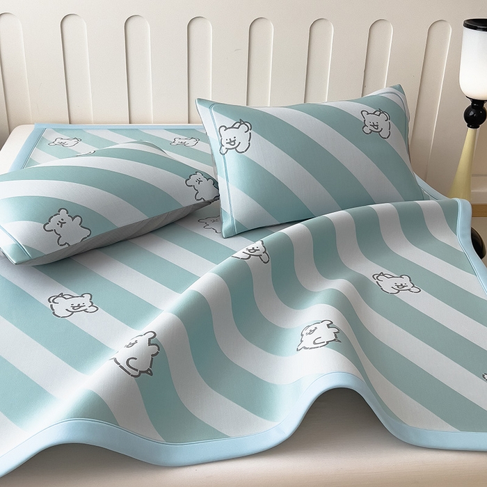 91家纺网 家纺一手货源 找家纺 全季家居 2025新款5A乙纶全PE卡通系列凉感软凉席席子 快乐小狗 床席