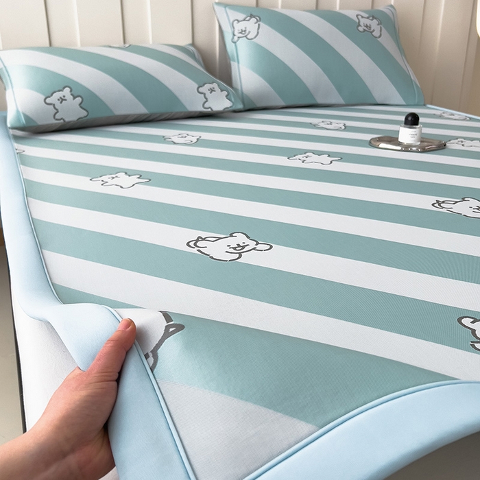 91家纺网 家纺一手货源 找家纺 全季家居 2025新款5A乙纶全PE卡通系列凉感软凉席席子 快乐小狗 床席