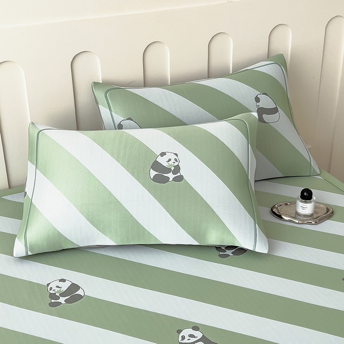 91家纺网 家纺一手货源 找家纺 全季家居 2025新款5A乙纶全PE卡通系列凉感软凉席席子 熊猫墩墩 床席