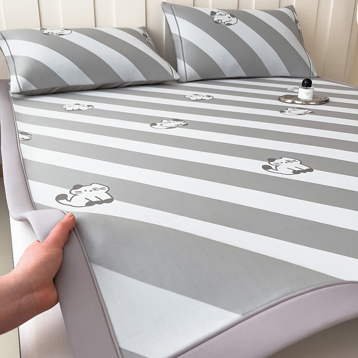 91家纺网 家纺一手货源 找家纺 全季家居 2025新款5A乙纶全PE卡通系列凉感软凉席席子 慵懒猫咪 床席