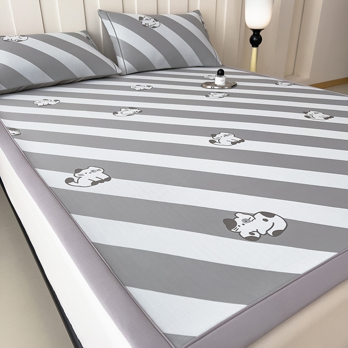 91家纺网 家纺一手货源 找家纺 全季家居 2025新款5A乙纶全PE卡通系列凉感软凉席席子 慵懒猫咪 床席