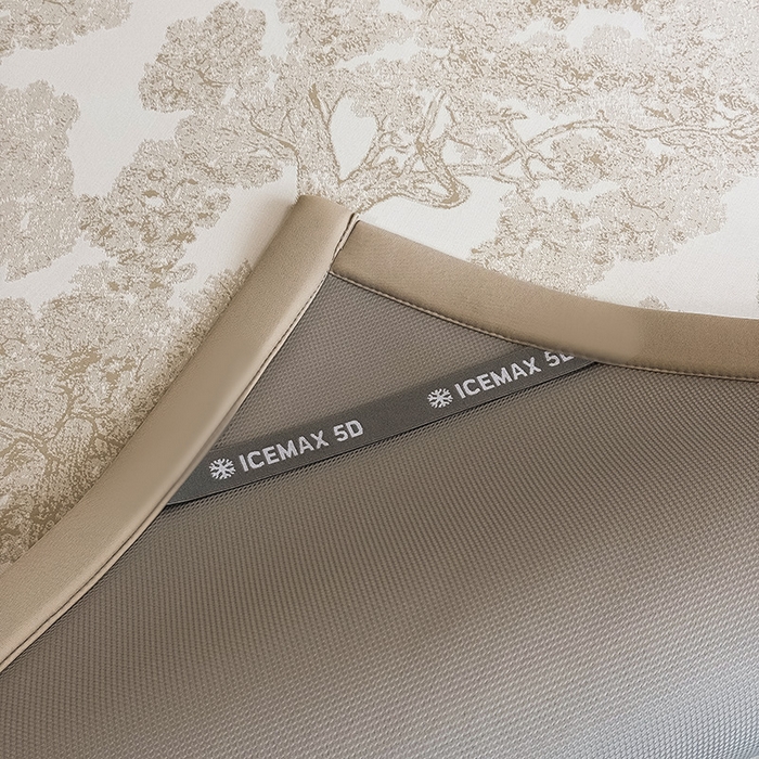 91家纺网 家纺一手货源 找家纺 全季家居 2025新款5A乙纶全PE花卉轻奢提花凉感软凉席席子 暗香疏影-浅咖 床席