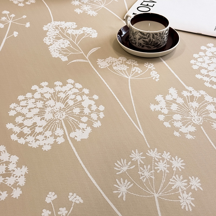 91家纺网 家纺一手货源 找家纺 全季家居 2025新款5A乙纶全PE花卉轻奢提花凉感软凉席席子 落盏-浅咖 床席