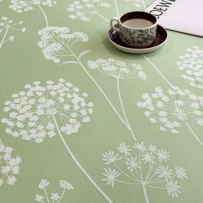 91家纺网 家纺一手货源 找家纺 全季家居 2025新款5A乙纶全PE花卉轻奢提花凉感软凉席席子 落盏-浅绿 床席