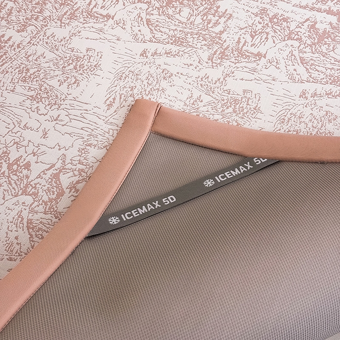 91家纺网 家纺一手货源 找家纺 全季家居 2025新款5A乙纶全PE花卉轻奢提花凉感软凉席席子 莫奈-淡粉 床席