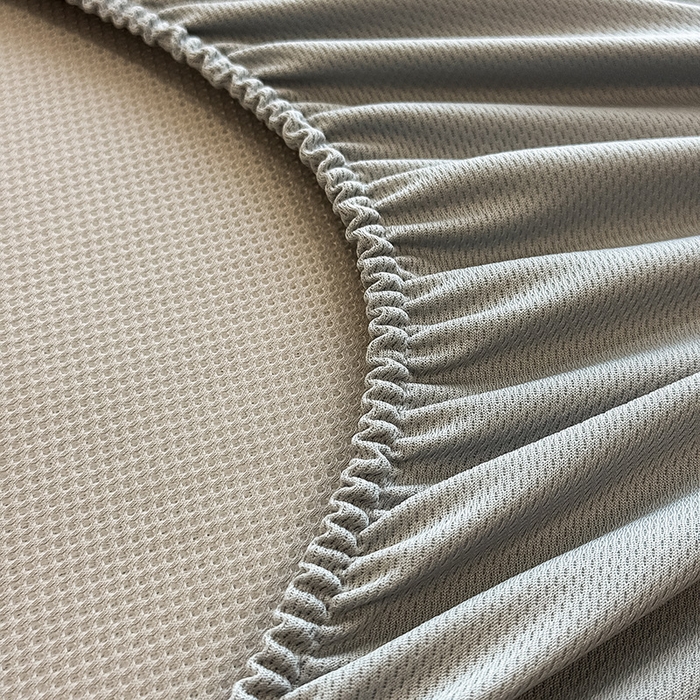 91家纺网 家纺一手货源 找家纺 全季家居 2025新款5A乙纶全PE花卉轻奢提花凉感软凉席席子 暗香疏影-浅灰 床笠