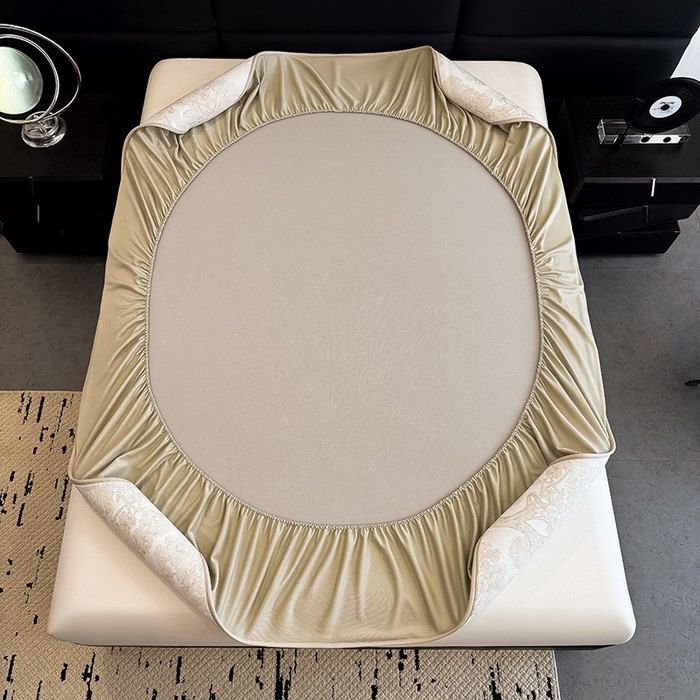 91家纺网 家纺一手货源 找家纺 全季家居 2025新款5A乙纶全PE花卉轻奢提花凉感软凉席席子 暗香疏影-浅咖