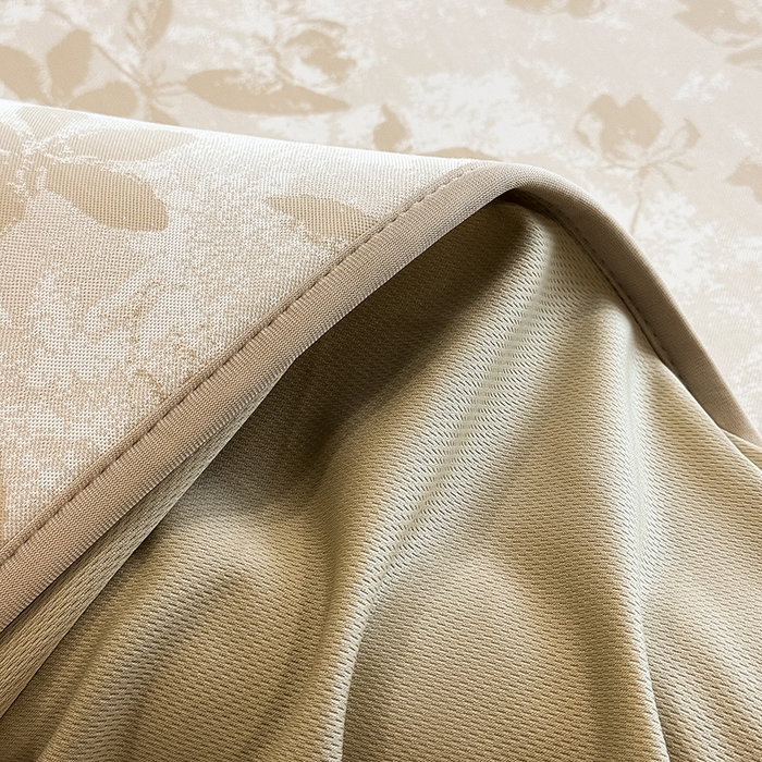 91家纺网 家纺一手货源 找家纺 全季家居 2025新款5A乙纶全PE花卉轻奢提花凉感软凉席席子 繁花似锦-浅咖 床笠