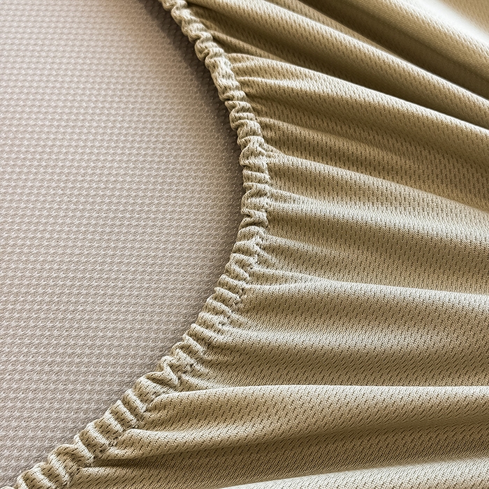 91家纺网 家纺一手货源 找家纺 全季家居 2025新款5A乙纶全PE花卉轻奢提花凉感软凉席席子 繁花似锦-浅咖 床笠