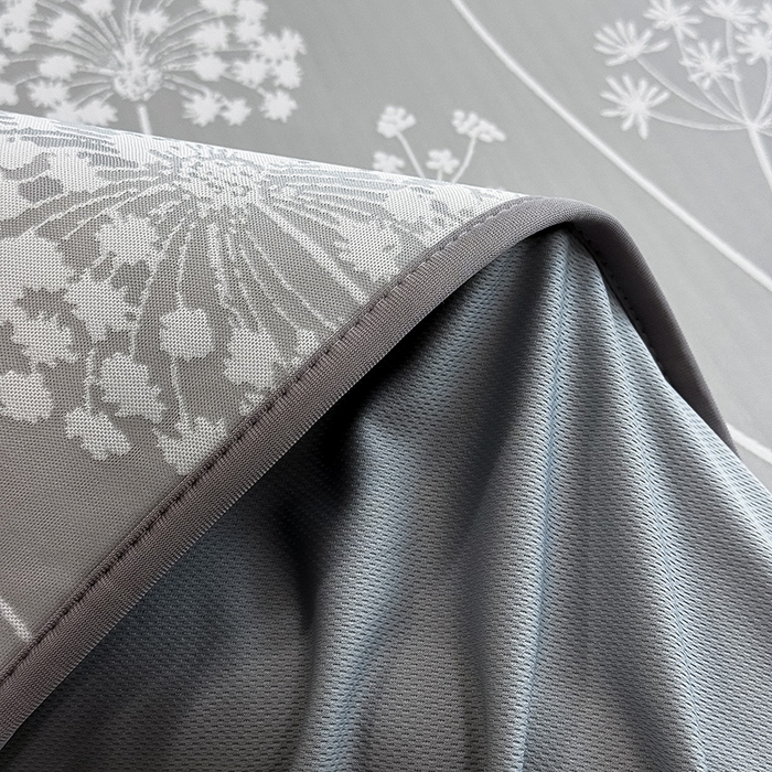 91家纺网 家纺一手货源 找家纺 全季家居 2025新款5A乙纶全PE花卉轻奢提花凉感软凉席席子 落盏-浅灰 床笠