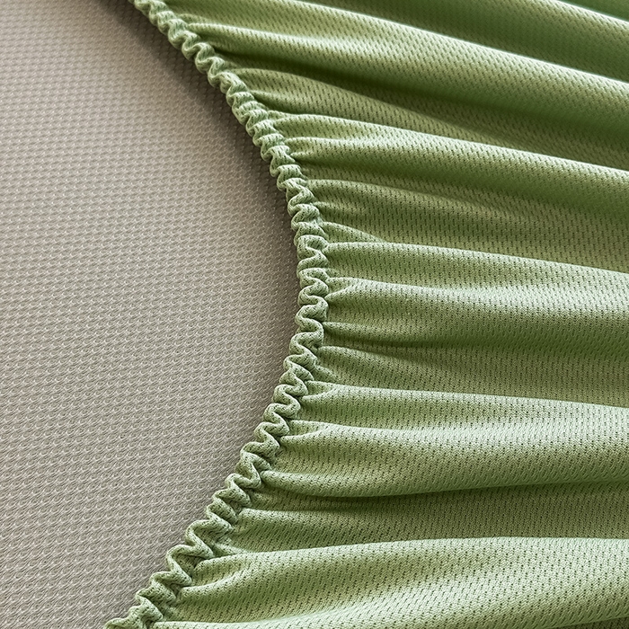 91家纺网 家纺一手货源 找家纺 全季家居 2025新款5A乙纶全PE花卉轻奢提花凉感软凉席席子 落盏-浅绿 床笠