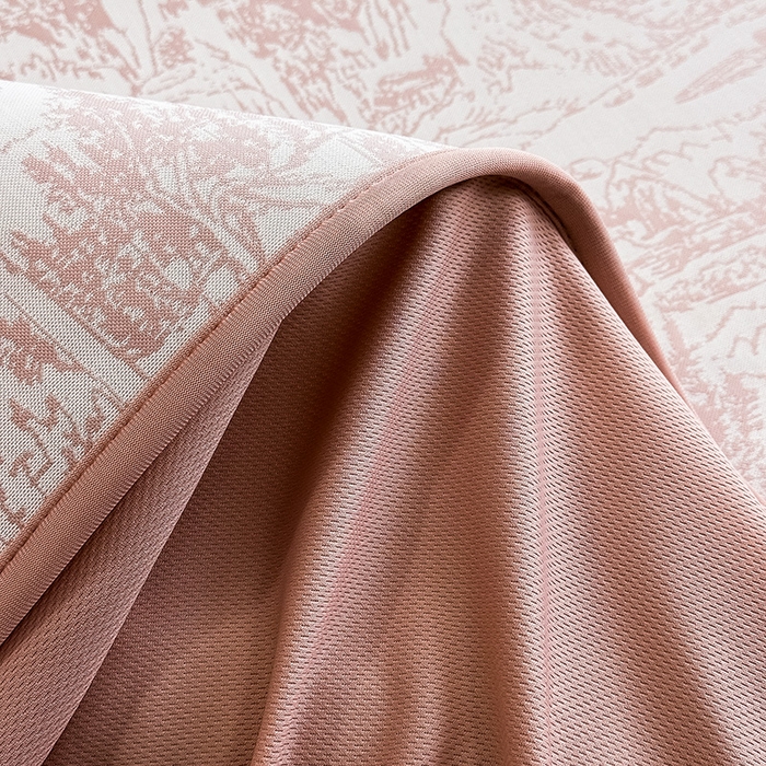 91家纺网 家纺一手货源 找家纺 全季家居 2025新款5A乙纶全PE花卉轻奢提花凉感软凉席席子 莫奈-淡粉 床笠