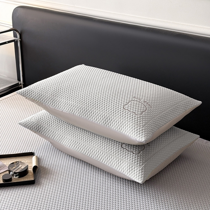 91家纺网 家纺一手货源 找家纺 全季家居 2025春夏新款A类三明治凉豆豆刺绣单枕套 枕套单件 浅灰