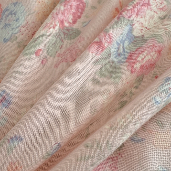 91家纺网 家纺一手货源 找家纺 简宜家居（朝初家纺） 2025新款40s全棉纯棉双层纱撞色蕾丝花边四件套 牡丹恋梦-粉