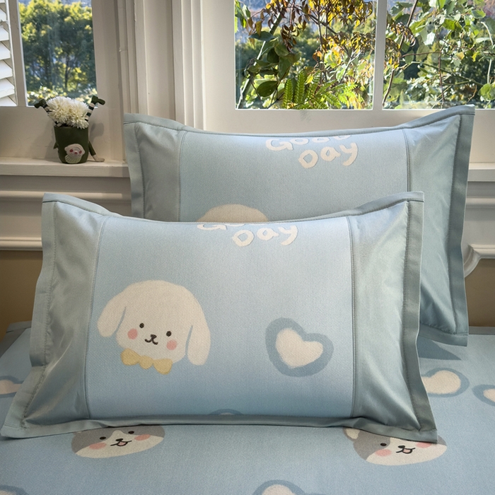 91家纺网 家纺一手货源 找家纺 （总）全季家居 2025春夏新款A类拼边数码印花单枕套 枕套单件