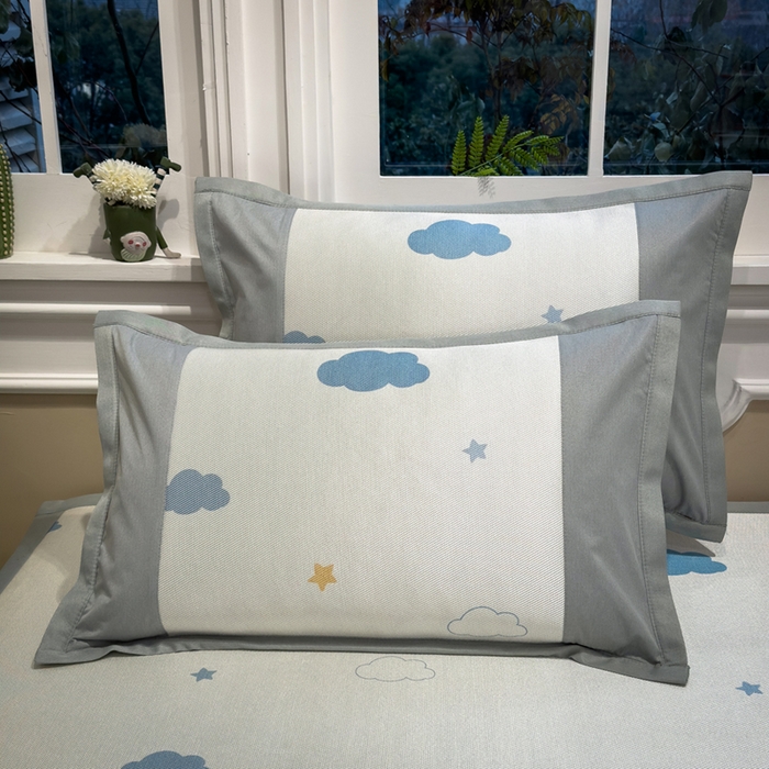 91家纺网 家纺一手货源 找家纺 （总）全季家居 2025春夏新款A类拼边数码印花单枕套 枕套单件