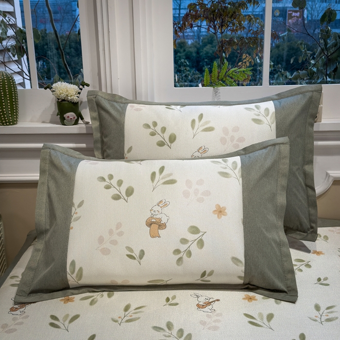 91家纺网 家纺一手货源 找家纺 （总）全季家居 2025春夏新款A类拼边数码印花单枕套 枕套单件