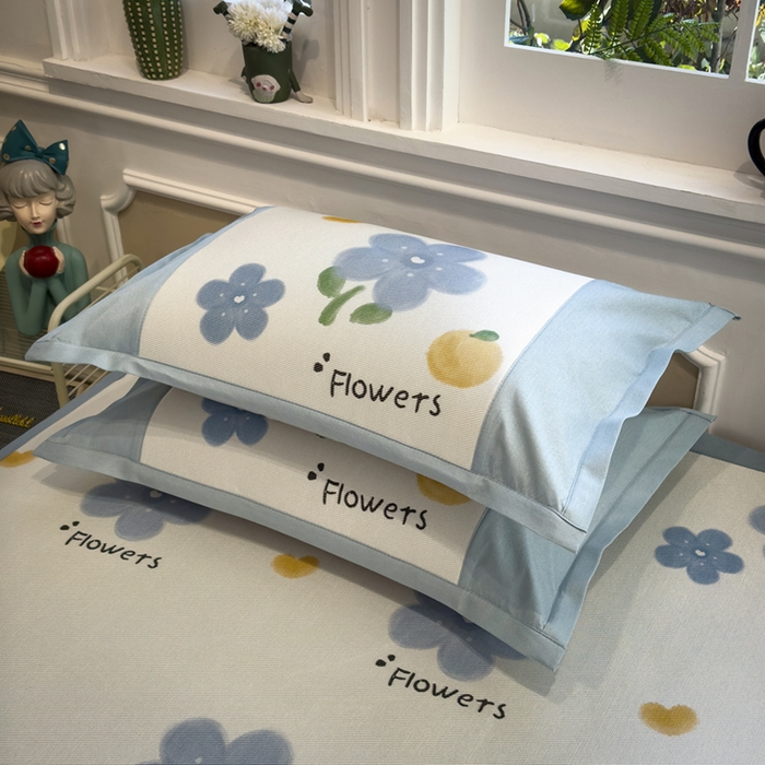 91家纺网 家纺一手货源 找家纺 全季家居 2025春夏新款A类拼边数码印花单枕套 枕套单件 花朵