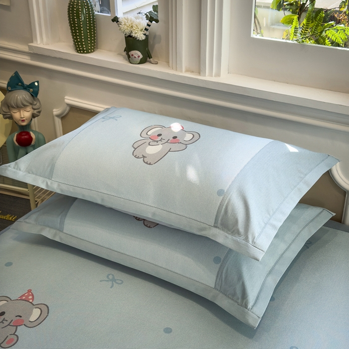 91家纺网 家纺一手货源 找家纺 全季家居 2025春夏新款A类拼边数码印花单枕套 枕套单件 可爱小象