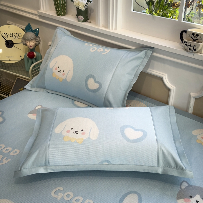 91家纺网 家纺一手货源 找家纺 全季家居 2025春夏新款A类拼边数码印花单枕套 枕套单件 萌宠乐园