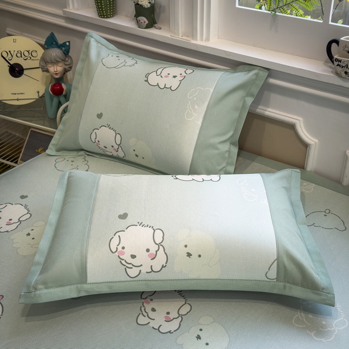 全季家居 2025春夏新款A类拼边数码印花单枕套 枕套单件 萌萌狗