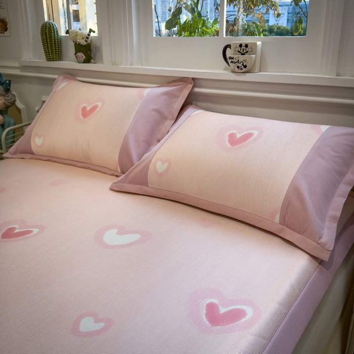 91家纺网 家纺一手货源 找家纺 全季家居 2025春夏新款A类拼边数码印花单枕套 枕套单件 萌心