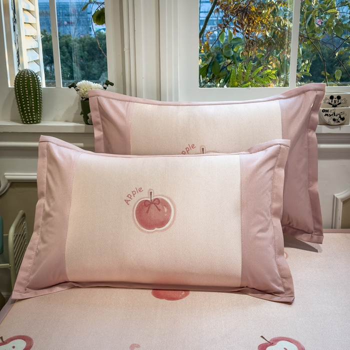 全季家居 2025春夏新款A类拼边数码印花单枕套 枕套单件 小苹果