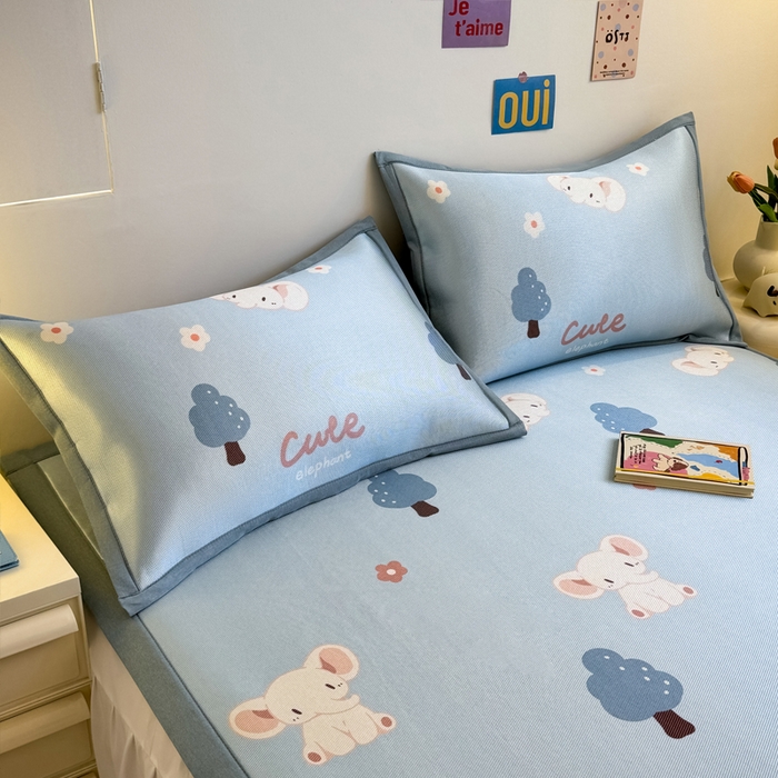 91家纺网 家纺一手货源 找家纺 全季家居 2025春夏新款A类小清新数码印花单枕套 枕套单件 森林小象