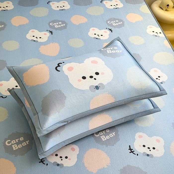 91家纺网 家纺一手货源 找家纺 全季家居 2025春夏新款A类小清新数码印花单枕套 枕套单件 甜趣熊