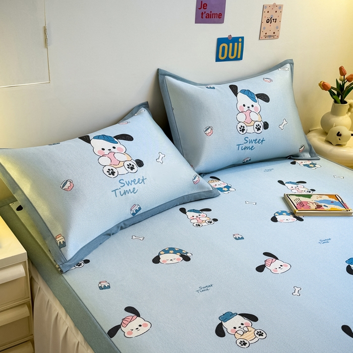 91家纺网 家纺一手货源 找家纺 全季家居 2025春夏新款A类小清新数码印花单枕套 枕套单件 调皮小狗