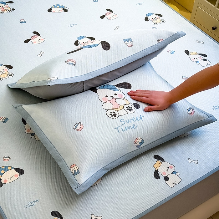 91家纺网 家纺一手货源 找家纺 全季家居 2025春夏新款A类小清新数码印花单枕套 枕套单件 调皮小狗