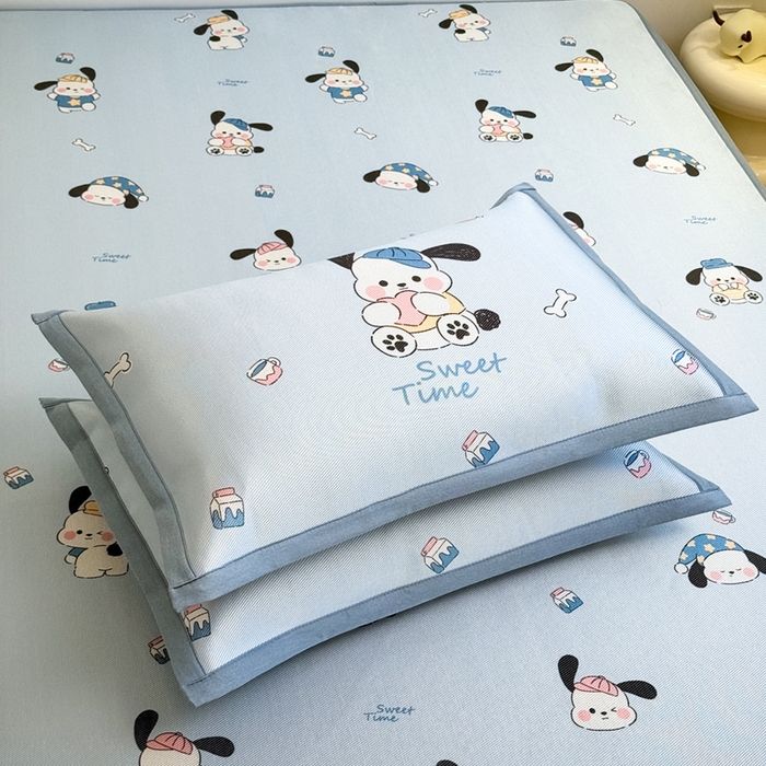 91家纺网 家纺一手货源 找家纺 全季家居 2025春夏新款A类小清新数码印花单枕套 枕套单件 调皮小狗