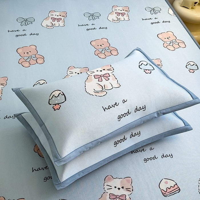 91家纺网 家纺一手货源 找家纺 全季家居 2025春夏新款A类小清新数码印花单枕套 枕套单件 雪糕猫咪