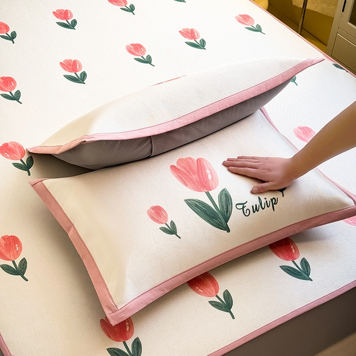 91家纺网 家纺一手货源 找家纺 全季家居 2025春夏新款A类小清新数码印花单枕套 枕套单件 郁金香